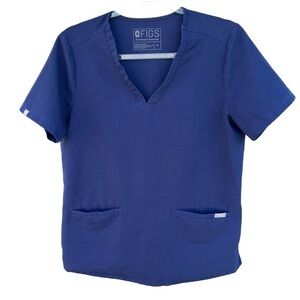 FIGS Casma Three-Pocket Scrub Top Navy Blue Medium GUC